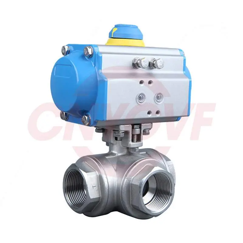 气动三通内螺纹球阀